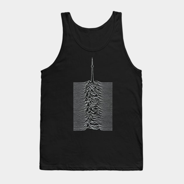 Joy Division Unknown Pleasures x CN Tower Tank Top by Winterzone